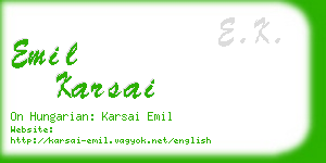 emil karsai business card